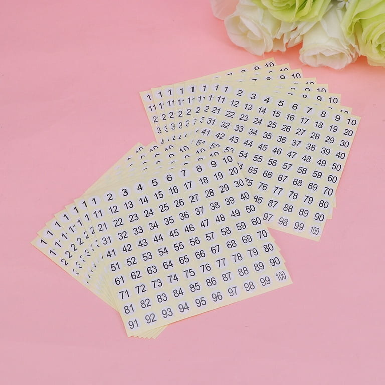 15 Sheets Round Sticker Self-Adhesive Label Paper Number Stickers Labels DIY Decoration Sticker Digital Label 1-100, Size: 15pcs