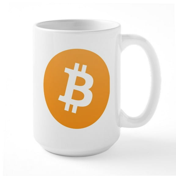CafePress - Bitcoin Logo Mug - 15 oz Ceramic Large White Novelty Mug
