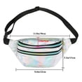 thumbnail image 5 of Holographic Waist Bags Women Banana Fanny Pack Female Belt Bag Geometric Waist Packs Laser Chest Phone Pouch，waist bag multifunctional chest bag one shoulder diagonal outdoor sports waist bag, 5 of 8
