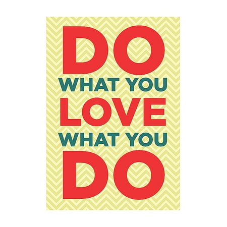 Do What You Love Sign Do What You Love What You Do Quote Home Office Chevron Pattern Print Wall Inspirational Motivational Sign ()