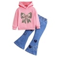 thumbnail image 4 of Toddler Baby Girl Outfits Ruffle Long Sleeve Tops + Flare Pants Set Toddler 2Pcs Fall Winter Clothes,6-7 Years,Light Pink, 4 of 4