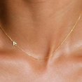 thumbnail image 2 of Yesbay Gold Initial Necklace for Women Tiny Sideways Letter Pendant Chain Necklace Gold Plated Jewelry, 2 of 8