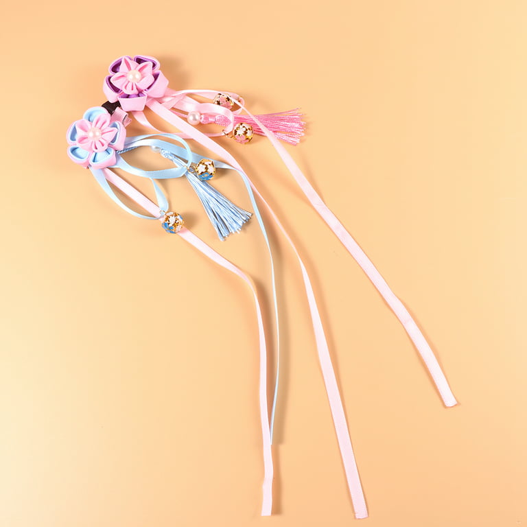 Children Sweet Flower Bowknot ornament Hair Clips Baby Girls Lovely Silk  Ribbon Ornament Colorful Hairpins Kids