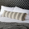 thumbnail image 4 of SAFAVIEH Samerin Striped with Tassel Pillow, 12" x 36", Grey/White, 4 of 5