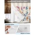 thumbnail image 3 of No Hook Shower Curtain with Snap in Liner Colorful Flowers Shower Curtain -Fabric Waterproof Inner Liner, Watercolor Floral Plants Retro Linen Shower Curtains Washable 72"x84", 3 of 9
