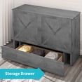 thumbnail image 6 of CECER Murphy Bed Chest, Cabinet Bed with Trifold Foam Mattress, Queen Murphy Cube Cabinet Bed with USB Charging Station and Large Storage Drawers for Bedroom/Office-Grey, 6 of 8