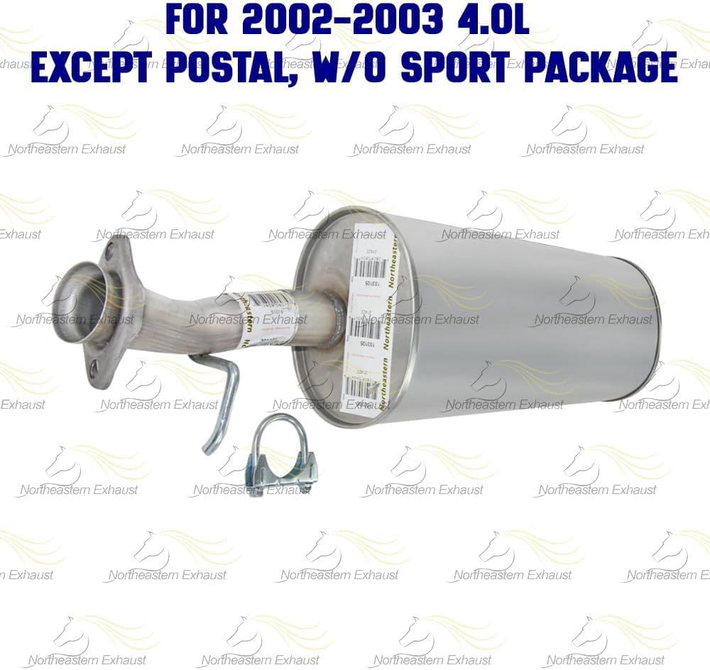 Northeastern Exhaust | Stainless Steel Intermediate Pipe & Muffler Exhaust System Kit Fits 2002-2005 Ford Explorer 4.0L & 2002-2005 Ford Explorer 4.6L SUV - Direct Fit