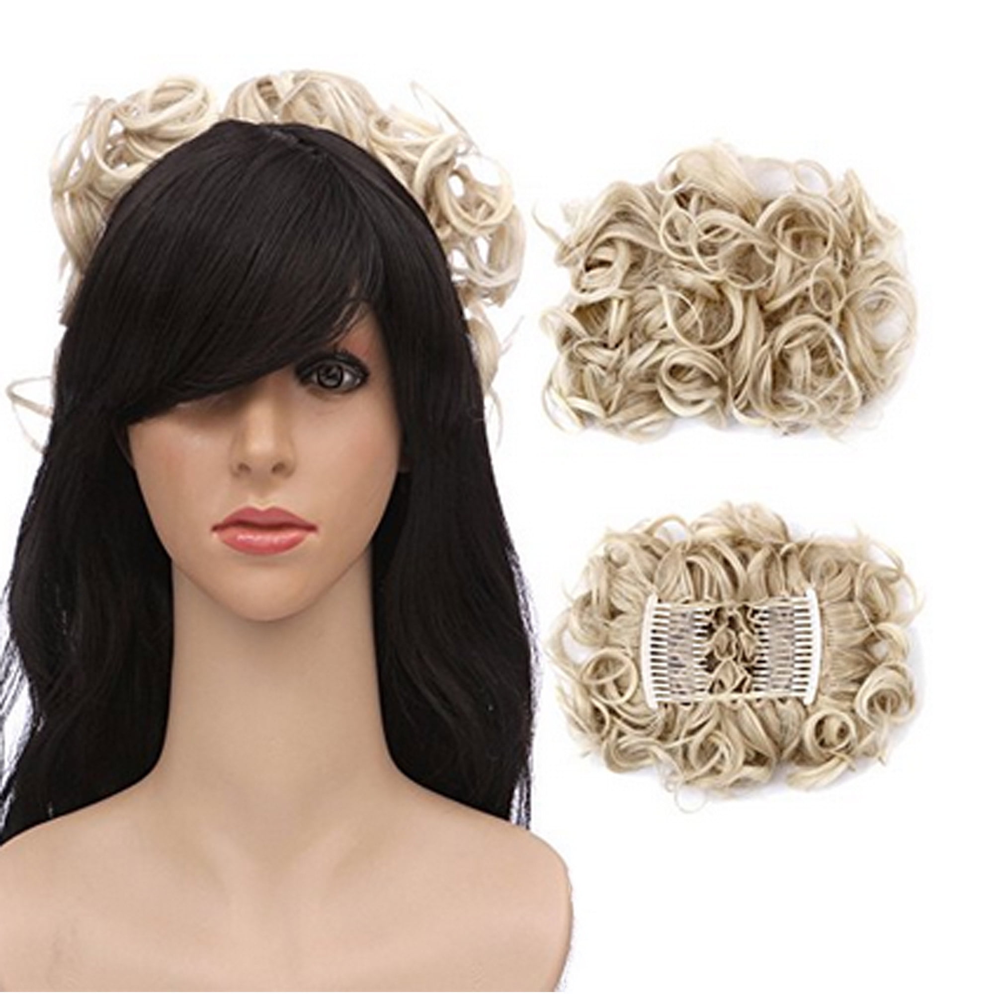 Florata FLORATA Short Messy Curly Dish Hair Bun extension Easy