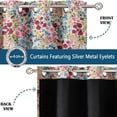 thumbnail image 3 of Vargottam Room Darkening Curtains - Meadow Bloom Pattern, Set of 2 Panels, 52" x 96" - Grommet-Top Blackout Window/Door Drapes for Bedroom, Nursery & Living Room - Multicolor, 3 of 9