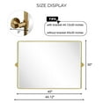 thumbnail image 3 of TEHOME Horizontal Farmhouse Gold Metal Framed Rounded Pivot Rectangle Bathroom Mirror 40x30", 3 of 7