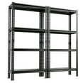 thumbnail image 3 of FICISOG 2 Pcs Black Heavy Duty Metal Garage Shelves 63"H x 32"W x 16"D, 4 Tier Adjustable Steel Shelving Unit for Garage Storage Shelves Utility Rack Shelf for Warehouse Pantry Kitchen, 3 of 10