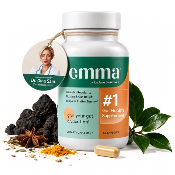 Emma Relief Gut Health - Gas And Bloating Relief, Constipation, Leaky Gut Repair - 60 capsules