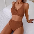thumbnail image 2 of MSJUHEG Knot Front,Bikini Sets for Women,Peplum Swimsuits for Women,High Waisted Bikini Sets for Women,High Waisted Swimsuits for Women,Bathing Suits for Women,Tie Back Bathing Suit Red 2XL, 2 of 8