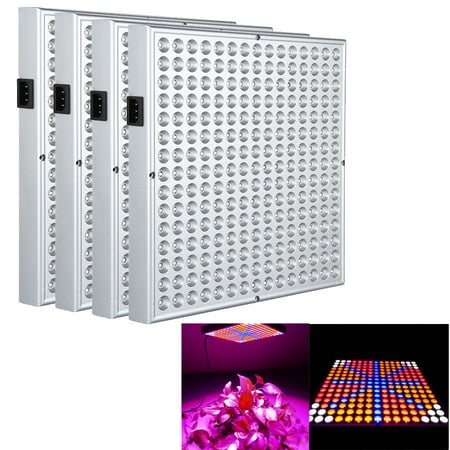 Blue Led Full Tower Ktaxon (4-Pack) 225 LEDs Grow Plant Panel Light,45Watts Full Spectrum for Hydroponic Green House Plant, Quad-Band Hanging Light ()
