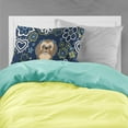 thumbnail image 2 of Carolines Treasures BB5100PILLOWCASE Blue Flowers Chocolate Brown Shih Tzu Fabric Standard Pillowcase Standard, 2 of 2