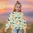 thumbnail image 4 of Odeerbi Toddler Girls Crewneck Sweatshirts Halloween Pullover Sweatshirts 1-12 Years Kids Oversized Sweatshirt Fashion Long Sleeve Pullover Tops Green, 4 of 8