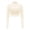 Beige, variant on Women's Sheer Mesh Pilates Crop Top Crew Neck Long Sleeve Built-in Padded Yoga Sports Top Beige L