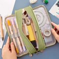 thumbnail image 2 of njshnmn Large Capacity Pencil Case Solid Color Macaron Double Window Functional Pencil Case Pencil Box Boys, 2 of 8