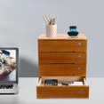 thumbnail image 2 of Vintage 4-Drawer Wooden Desk Organizer - Stackable Craft Storage Drawers with Lock - Rustic Desk Storage Box with Drawers - Multilevel Apothecary Cabinet （Wood Yellow）, 2 of 9