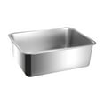 thumbnail image 1 of Caja de arena para gatos, cuenco de arena de acero inoxidable, recipiente antiadherente, fácil de limpiar . Altura 10cm, 1 of 8