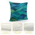 thumbnail image 4 of Nawypu  Throw Pillow Cover Abstract Wavy Teal and Blue Art Abstract Stripes Geometric Pattern Chic Style Fashion Cool Decor Lumbar Pillow Case Cushion for Sofa Couch Bed Standard Queen, 4 of 5