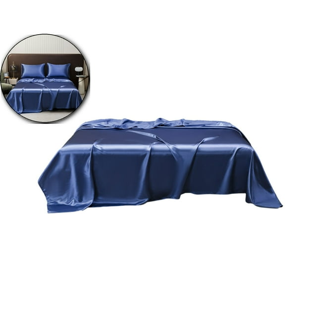 Dvruxg Silky Satin Sheet Full Size Satin Sheets Comforter Bedding Sheets, Breathable Bedding Sheets, 81x88 Inch