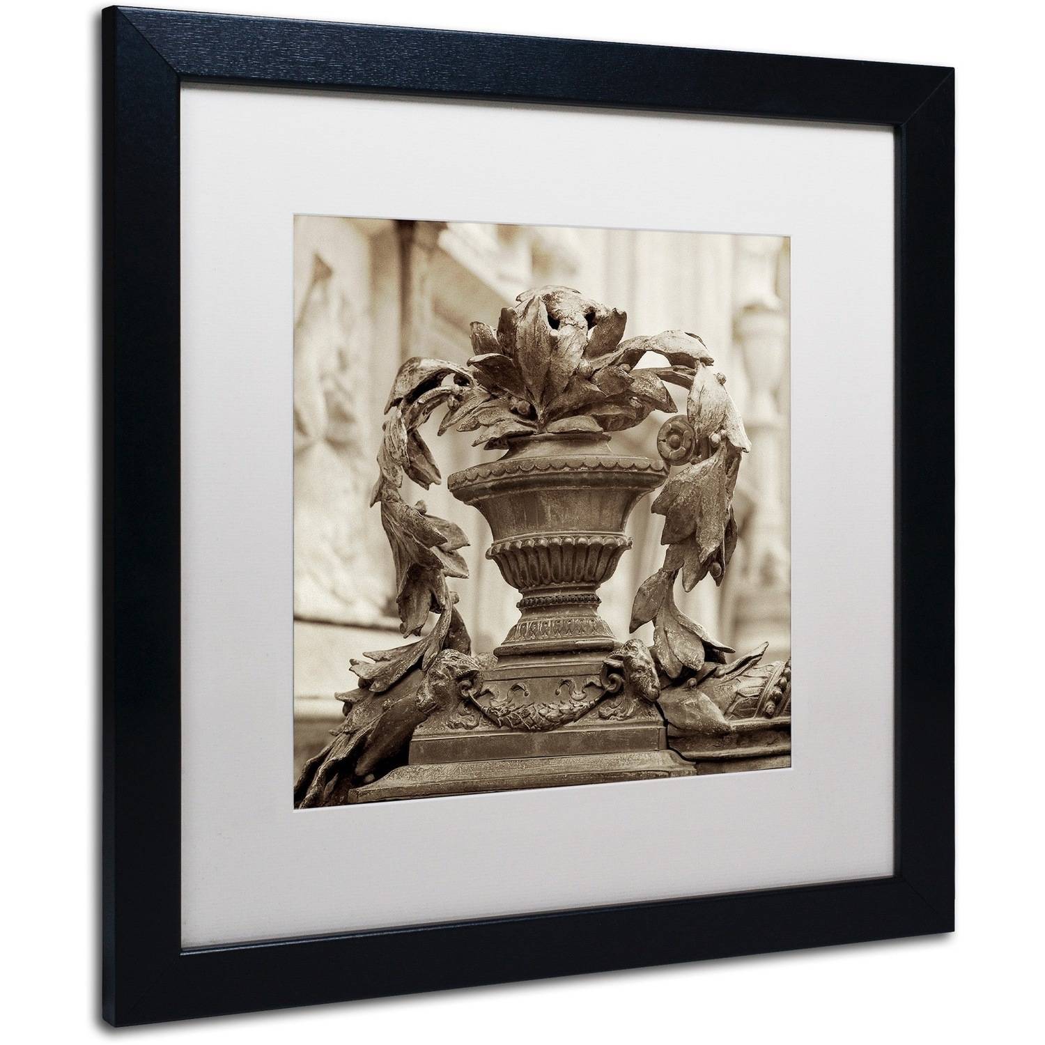 Trademark Fine Art "Giardini Italiano II" Canvas Art by Alan Blaustein, White Matte, Black Frame