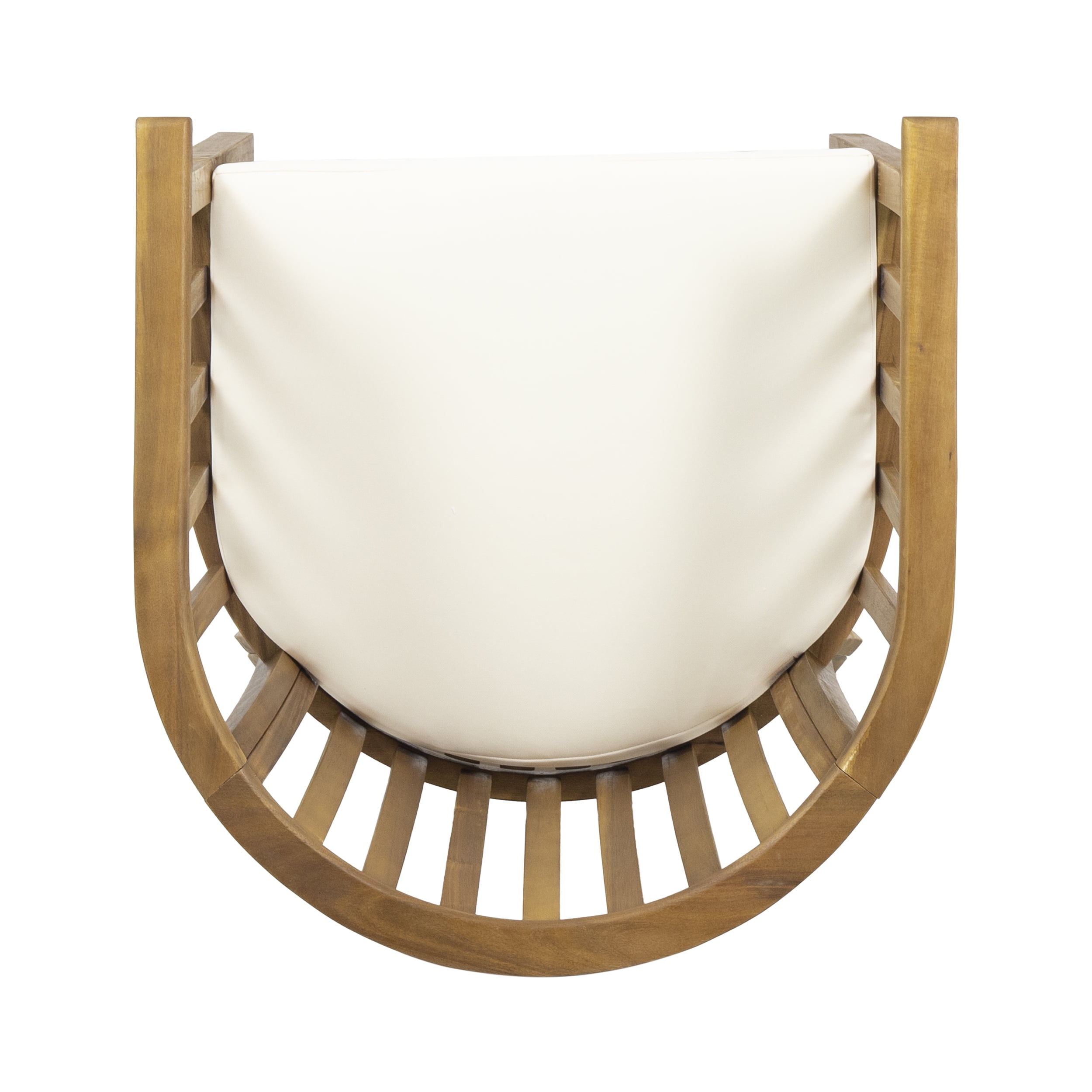 Mintazer Set of 2 Curved Outdoor Arm Chairs, Patio Dining Chairs with Water-Resistant Beige Cushioned, Natural