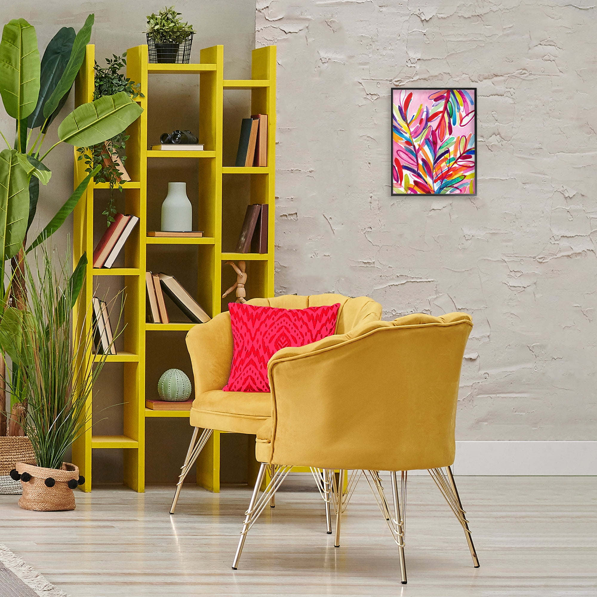 Stupell Industries Bold Tropical Leaves Botanical & Floral Painting Black Framed Art Print Wall Art, 11 x 14