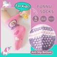 thumbnail image 3 of 9 Pairs Kids Girls Toddlers Fuzzy Slipper Socks with Grips Non Slip Warm Fluffy Winter Thick Fun Cozy Hospital Socks, 3 of 6
