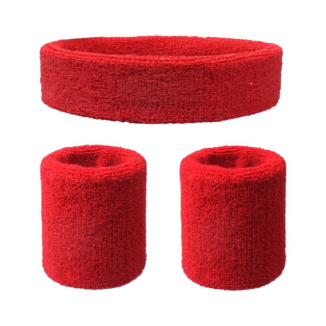 pxiakgy Pantalon pour Femmes Ensemble Bandeau Anti-Transpiration 1 Bandeau et 2 Bracelets pour Sport & Plus Rouge + Taille Unique