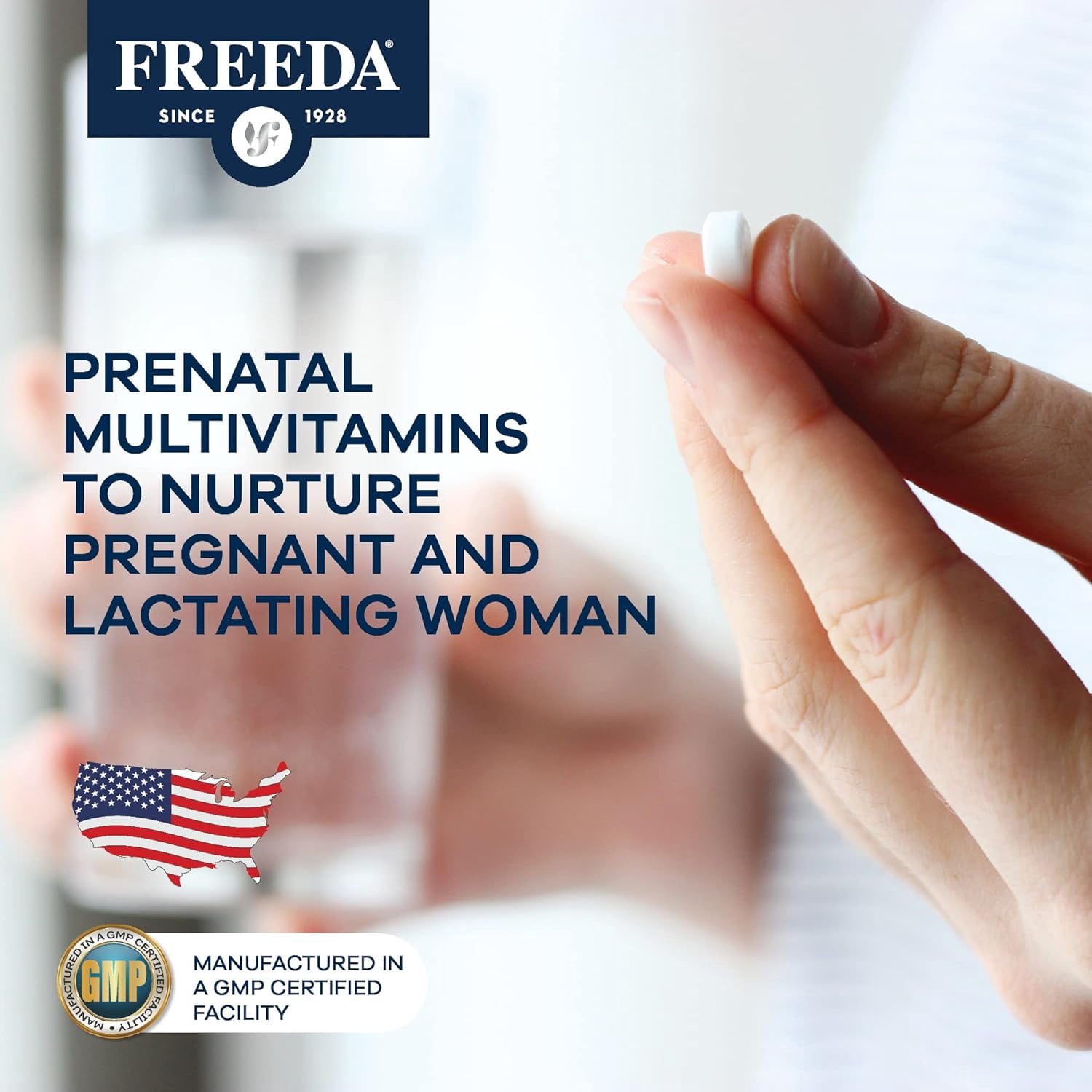 Freeda Mini Prenatal Vitamin Tablets with Iron, Folic Acid, and Vitamin D, 240 Count