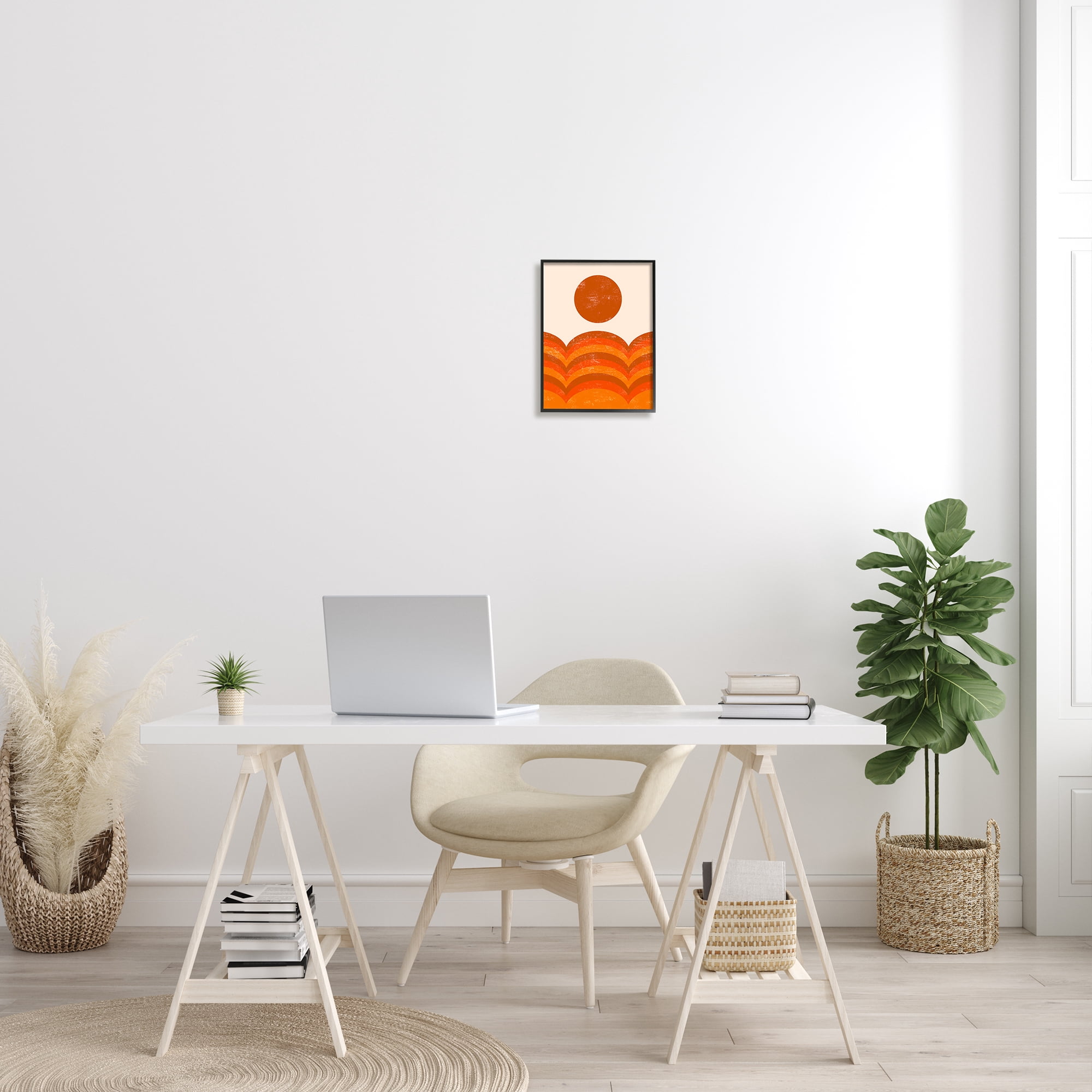 Stupell Indtries Warm Summer Sun Landscape Abstract Orange Mountain Hills,11 x 14,Design by Daphne Polselli