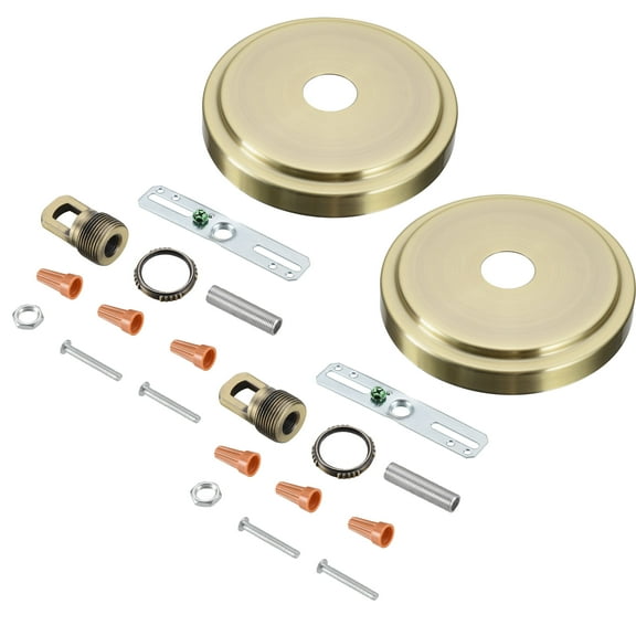 Aspen Creative 21507-42, Chandelier Fixture Canopy Kit in Antique Brass, 5-1/8" Diameter, 2 Pack