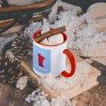 thumbnail image 5 of 3dRose, I Love Minnesota with a Heart on the State, Blue and Red, 15oz Two-Tone Red Mug, 5 of 7