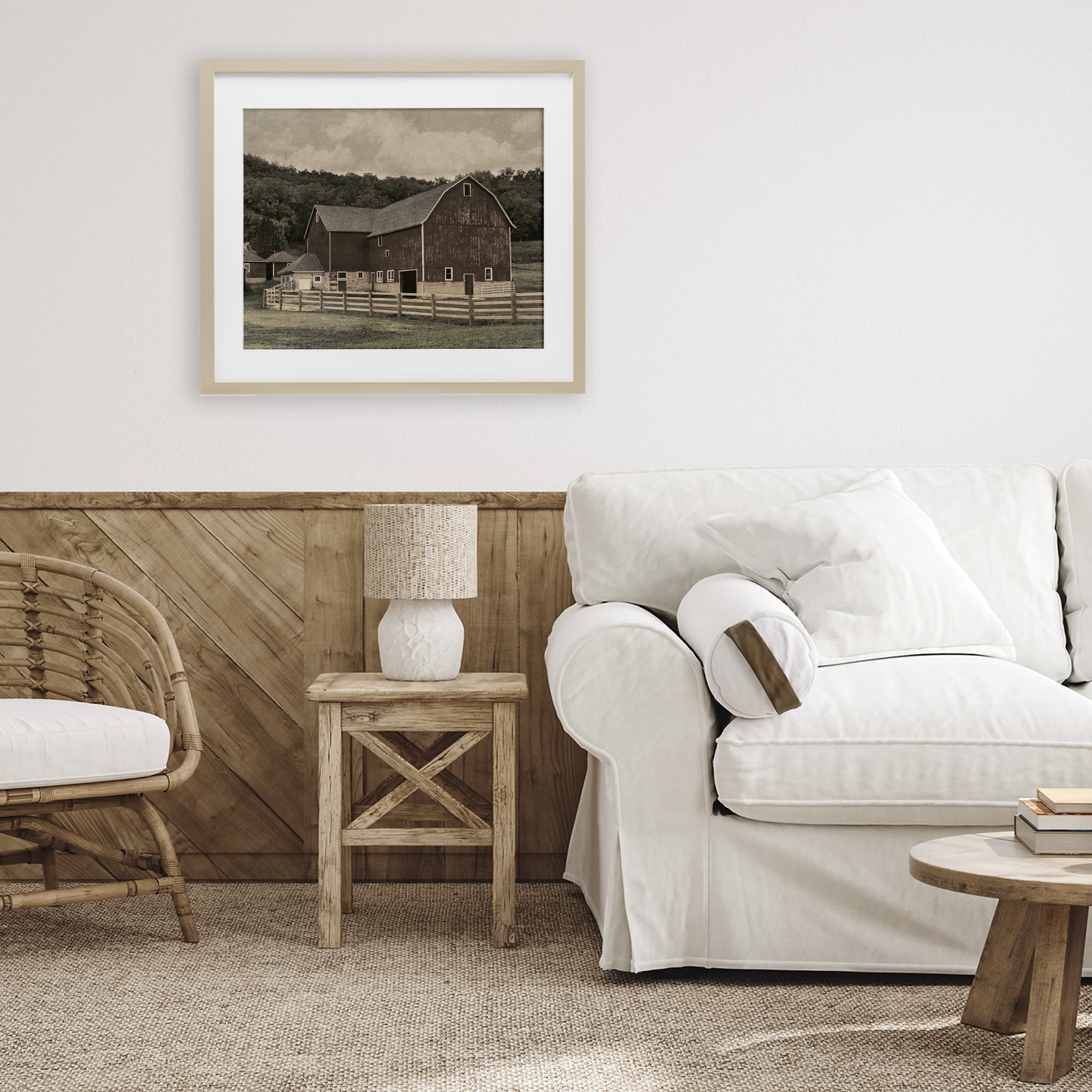 Stupell Industries Tender Living Space Barn Birch Framed Print Under Glass, design by Marcus Prime