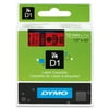 DYMO Standard D1 Labeling Tape for LabelManager Label Makers, Black print on Red tape, 1/2'' W x 23' L, 1 cartridge