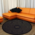 thumbnail image 4 of GZHJMY Round Rugs for Living Room, 60In Linear Art Non-Slip Coral Velvet Long Runner Rugs, Washable Water Absorbent Mat Carpet for Bedroom Kitchen Kids Room, 4 of 6