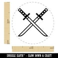thumbnail image 2 of Ninjato Katana Ninja Swords Self-Inking Rubber Stamp Ink Stamper - Brown Ink - Medium 1 Inch, 2 of 7
