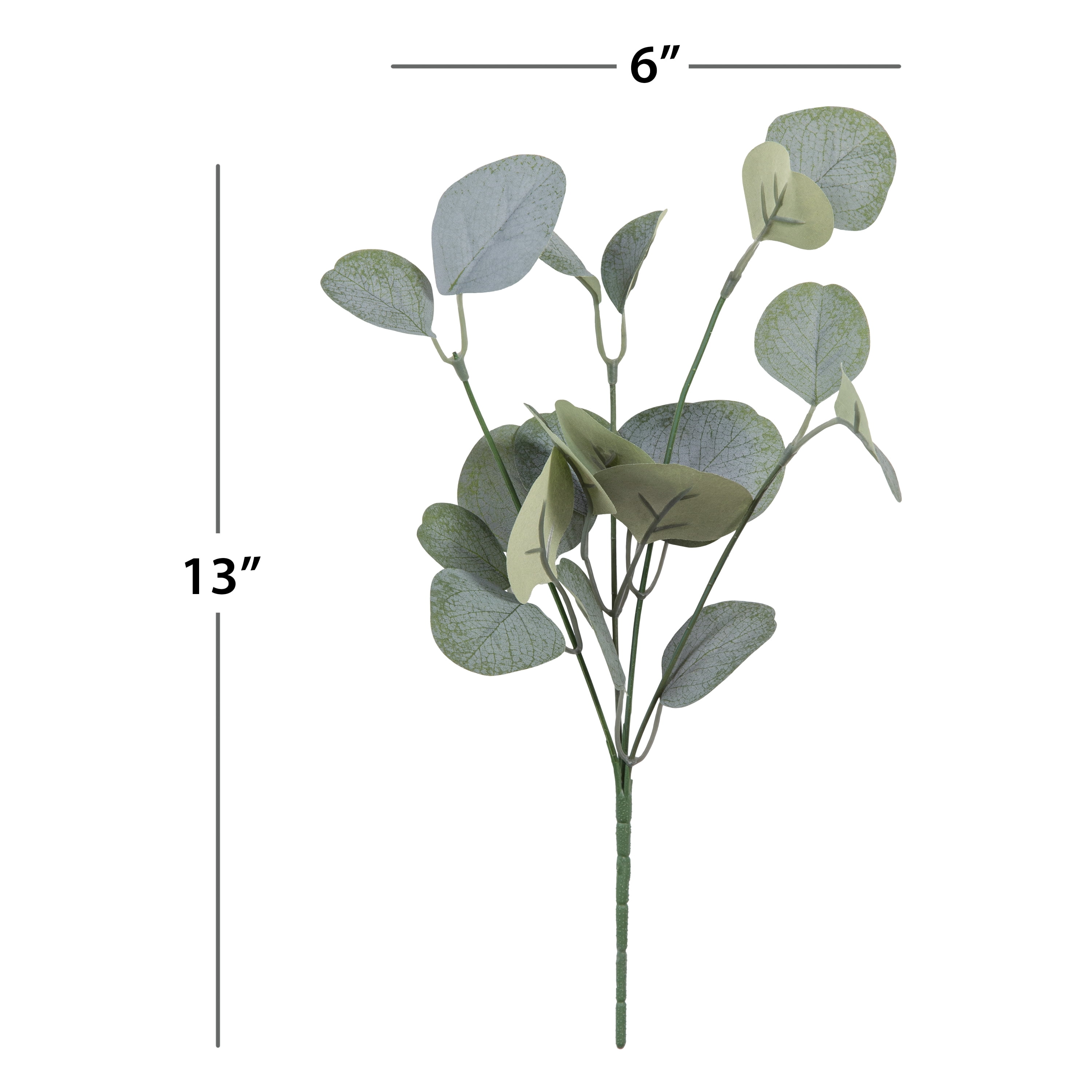 13-inch Artificial Silk Green Silver Dollar Eucalyptus Greenery Pick, for Indoor Use, by Mainstays