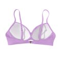 thumbnail image 4 of TOWED22 Women's Twist Front Bikini Top V Neck Padded Swimsuit Top Adjustable Spaghetti Straps Bathing Suit Tops(Purple,M), 4 of 5