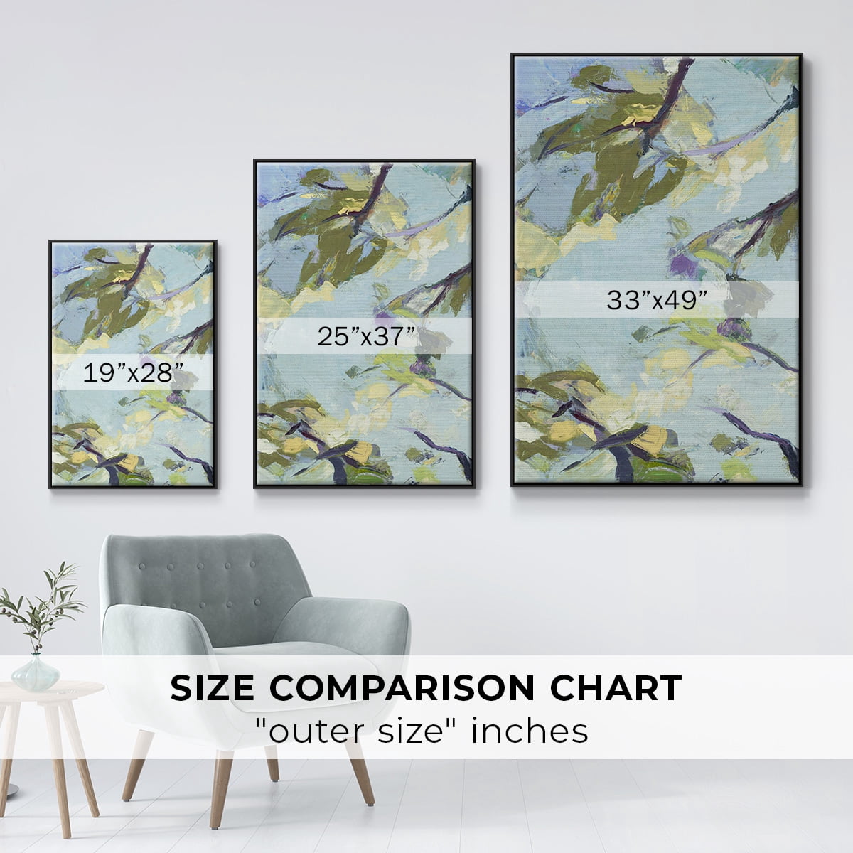 Aqua Sky Framed Premium Gallery Wrapped Canvas - Ready to Hang - 17 x 25 - Black Floating Frame