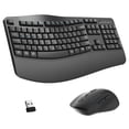 thumbnail image 1 of Teclado y mouse inalámbricos RECCAZR ergonómicos 2.4G, alcance de 10 m, 1 of 9