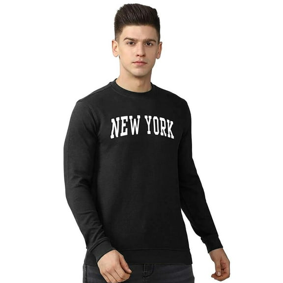 New York Two-Tone Shneel Patch Embroidered Sweatshirt Black Small