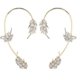 thumbnail image 1 of Pendientes de circonita con forma de puño para mujer, de circonita, sin perforación, para cartílago, chapados en oro platino, elegantes joyas para niñas------Código de producto 76223, 1 of 5
