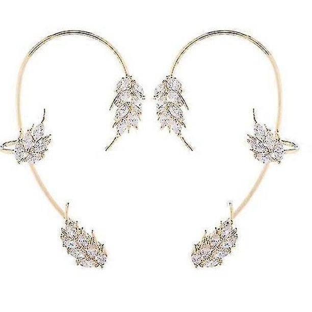 Pendientes de circonita con forma de puño para mujer, de circonita, sin perforación, para cartílago, chapados en oro platino, elegantes joyas para niñas------Código de producto 76223