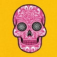 thumbnail image 3 of Tee Hunt Pink Sugar Skull with Roses T-Shirt Day of The Dead Cotton Tee, Ash Gray, Large, 3 of 5