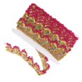 thumbnail image 1 of Bewildely x35mm Sequin Metallic Lace Edge Trims Ribbon Sewing DIY Fabric Tela de costura y artesanía Rosa roja 13m, 1 of 1