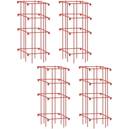 Gardener’s Supply Company Lifetime Tomato Cages | Heavy Gauge Sturdy Garden Plant Supports for Vegetables and Other Climbing Plants | No Assembly Needed - Red (Set of 4)