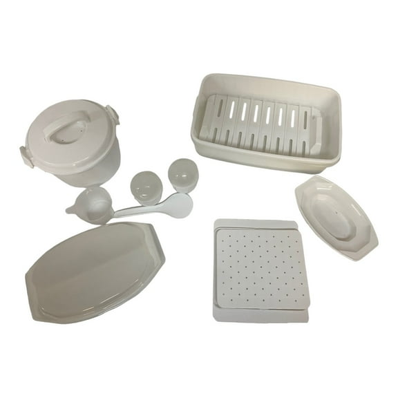 TV Direct - Ultimate Microwave Cooking Kit - Steamer/Sausage/Corn/Rice Cooker & Egg Maker - White